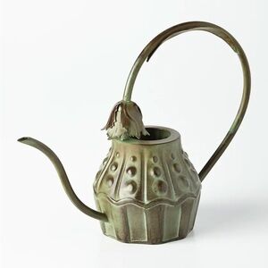 MacKenzie-Childs Verdant and Brass Watering Can Sculpture